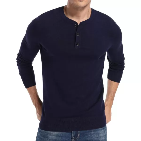 NITAGUT Mens Slim Fit Pullover Sweaters Long Sleeve Knitted Fabric Henley Sweater