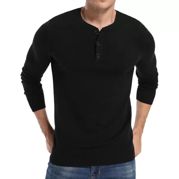 NITAGUT Mens Slim Fit Pullover Sweaters Long Sleeve Knitted Fabric Henley Sweater