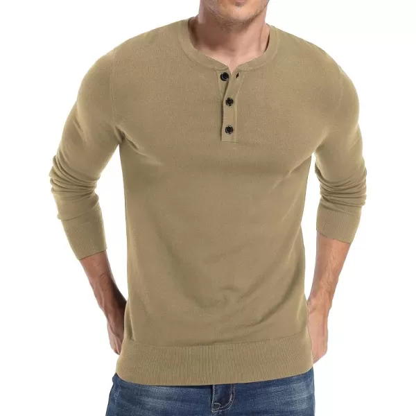 NITAGUT Mens Slim Fit Pullover Sweaters Long Sleeve Knitted Fabric Henley Sweater