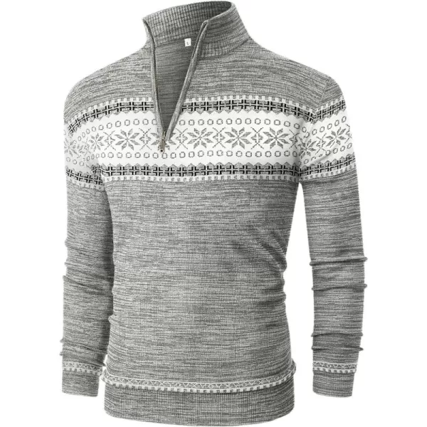 NITAGUT Mens Slim Fit Quarter Zip Mock Neck Polo Sweater Casual Long Sleeve Sweater and Turtleneck Pullover