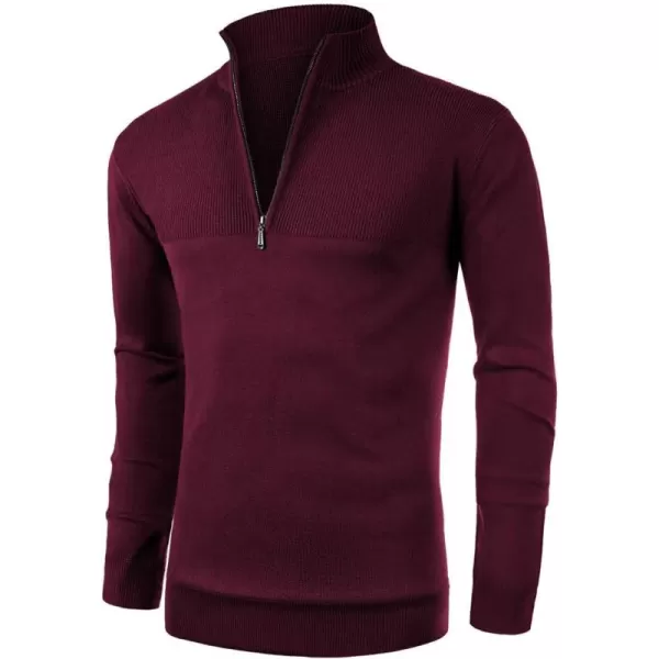 NITAGUT Mens Slim Fit Zip Up Mock Neck Polo Sweater Casual Long Sleeve Sweater and Pullover Sweaters with Ribbing Edge