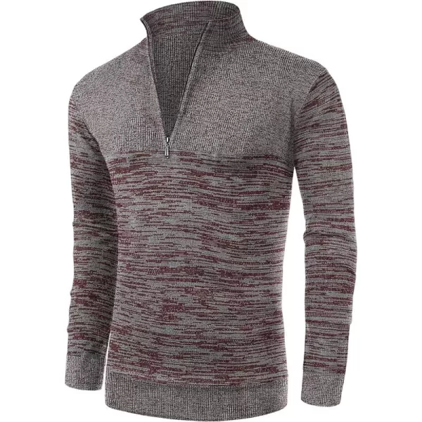 NITAGUT Mens Slim Fit Zip Up Mock Neck Polo Sweater Casual Long Sleeve Sweater and Pullover Sweaters with Ribbing Edge