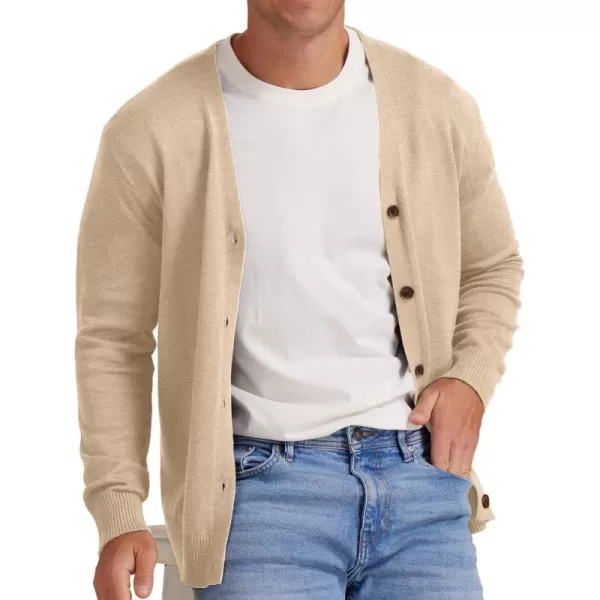 NITAGUT Men's Vintage Striped Long Sleeve Cardigan Sweater with Button V Neck Knitted Sweaters