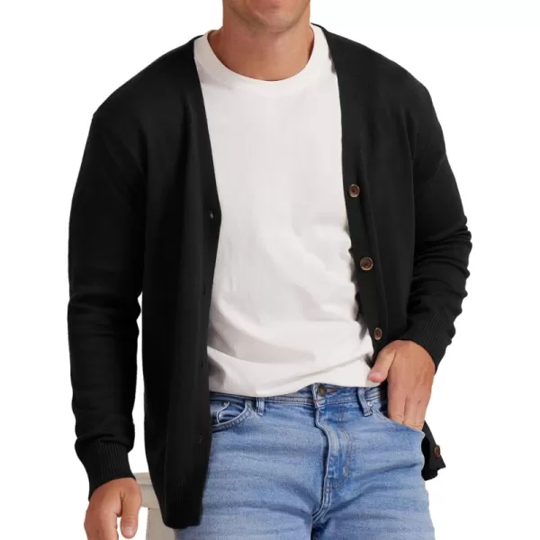NITAGUT Men's Vintage Striped Long Sleeve Cardigan Sweater with Button V Neck Knitted Sweaters