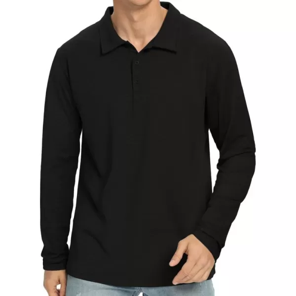 NITAGUT Polo Shirts for Men Short/Long Sleeve Soft Cotton Collared Shirt