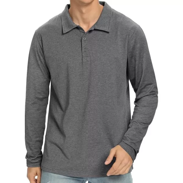 NITAGUT Polo Shirts for Men Short/Long Sleeve Soft Cotton Collared Shirt