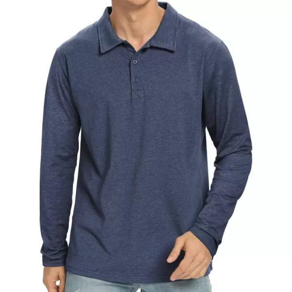NITAGUT Polo Shirts for Men Short/Long Sleeve Soft Cotton Collared Shirt