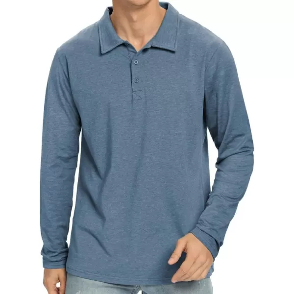 NITAGUT Polo Shirts for Men Short/Long Sleeve Soft Cotton Collared Shirt
