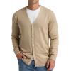 imageNITAGUT Mens Cardigan Sweater Vintage Striped VNeck Long Sleeve Button Down Knitted SweatersBeige