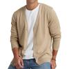 imageNITAGUT Mens Cardigan Sweater Vintage Striped VNeck Long Sleeve Button Down Knitted SweatersBeige