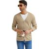 imageNITAGUT Mens Cardigan Sweater Vintage Striped VNeck Long Sleeve Button Down Knitted SweatersBeige