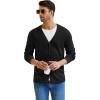imageNITAGUT Mens Cardigan Sweater Vintage Striped VNeck Long Sleeve Button Down Knitted SweatersBlack