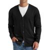 imageNITAGUT Mens Cardigan Sweater Vintage Striped VNeck Long Sleeve Button Down Knitted SweatersBlack