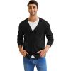 imageNITAGUT Mens Cardigan Sweater Vintage Striped VNeck Long Sleeve Button Down Knitted SweatersBlack