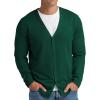imageNITAGUT Mens Cardigan Sweater Vintage Striped VNeck Long Sleeve Button Down Knitted SweatersGreen