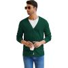 imageNITAGUT Mens Cardigan Sweater Vintage Striped VNeck Long Sleeve Button Down Knitted SweatersGreen