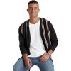 imageNITAGUT Mens Cardigan Sweater Vintage Striped VNeck Long Sleeve Button Down Knitted SweatersStripe Black
