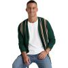 imageNITAGUT Mens Cardigan Sweater Vintage Striped VNeck Long Sleeve Button Down Knitted SweatersStripe Green