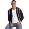 imageNITAGUT Mens Cardigan Sweater Vintage Striped VNeck Long Sleeve Button Down Knitted SweatersStripe Navy Blue
