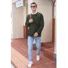 imageNITAGUT Mens Casual Knitted Crewneck Pullover SweaterArmy Green
