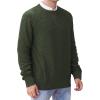 imageNITAGUT Mens Casual Knitted Crewneck Pullover SweaterArmy Green