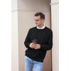 imageNITAGUT Mens Casual Knitted Crewneck Pullover SweaterBlack