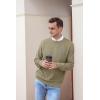 imageNITAGUT Mens Casual Knitted Crewneck Pullover SweaterDark Khaki
