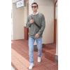 imageNITAGUT Mens Casual Knitted Crewneck Pullover SweaterGrey