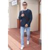 imageNITAGUT Mens Casual Knitted Crewneck Pullover SweaterNavy Blue