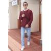 imageNITAGUT Mens Casual Knitted Crewneck Pullover SweaterWine Red