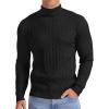 imageNITAGUT Mens Casual Turtleneck Sweaters Warm Twisted Pattern Knitted Slim Fit Pullover SweaterBlack