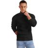 imageNITAGUT Mens Casual Turtleneck Sweaters Warm Twisted Pattern Knitted Slim Fit Pullover SweaterBlack