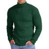 imageNITAGUT Mens Casual Turtleneck Sweaters Warm Twisted Pattern Knitted Slim Fit Pullover SweaterDark Green