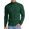 imageNITAGUT Mens Casual Turtleneck Sweaters Warm Twisted Pattern Knitted Slim Fit Pullover SweaterDark Green