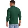 imageNITAGUT Mens Casual Turtleneck Sweaters Warm Twisted Pattern Knitted Slim Fit Pullover SweaterDark Green