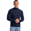 imageNITAGUT Mens Casual Turtleneck Sweaters Warm Twisted Pattern Knitted Slim Fit Pullover SweaterNavy Blue