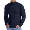 imageNITAGUT Mens Casual Turtleneck Sweaters Warm Twisted Pattern Knitted Slim Fit Pullover SweaterNavy Blue
