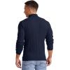 imageNITAGUT Mens Casual Turtleneck Sweaters Warm Twisted Pattern Knitted Slim Fit Pullover SweaterNavy Blue