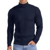 imageNITAGUT Mens Casual Turtleneck Sweaters Warm Twisted Pattern Knitted Slim Fit Pullover SweaterNavy Blue