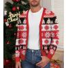 imageNITAGUT Mens Christmas Ugly Cardigan Sweater Reindeer Snowflake Xmas Sweater Casual Long Sleeve KnitwearA Christmas