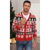 imageNITAGUT Mens Christmas Ugly Cardigan Sweater Reindeer Snowflake Xmas Sweater Casual Long Sleeve KnitwearA Christmas