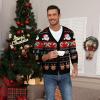 imageNITAGUT Mens Christmas Ugly Cardigan Sweater Reindeer Snowflake Xmas Sweater Casual Long Sleeve KnitwearB Christmas