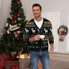 imageNITAGUT Mens Christmas Ugly Cardigan Sweater Reindeer Snowflake Xmas Sweater Casual Long Sleeve KnitwearC Christmas