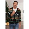 imageNITAGUT Mens Christmas Ugly Cardigan Sweater Reindeer Snowflake Xmas Sweater Casual Long Sleeve KnitwearC Christmas