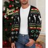 imageNITAGUT Mens Christmas Ugly Cardigan Sweater Reindeer Snowflake Xmas Sweater Casual Long Sleeve KnitwearC Christmas