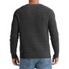imageNITAGUT Mens Crewneck Pullover Sweater Waffle Textured Solid Knitted Soft Long Sleeve Sweaters with Ribbing EdgeDark Gray