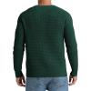imageNITAGUT Mens Crewneck Pullover Sweater Waffle Textured Solid Knitted Soft Long Sleeve Sweaters with Ribbing EdgeDark Green