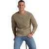 imageNITAGUT Mens Crewneck Pullover Sweater Waffle Textured Solid Knitted Soft Long Sleeve Sweaters with Ribbing EdgeDark Khaki