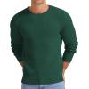 imageNITAGUT Mens Crewneck Sweater Soft Casual Classic Pullover Knitwear Lightweight Sweaters with Ribbing EdgeGreen