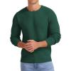 imageNITAGUT Mens Crewneck Sweater Soft Casual Classic Pullover Knitwear Lightweight Sweaters with Ribbing EdgeGreen